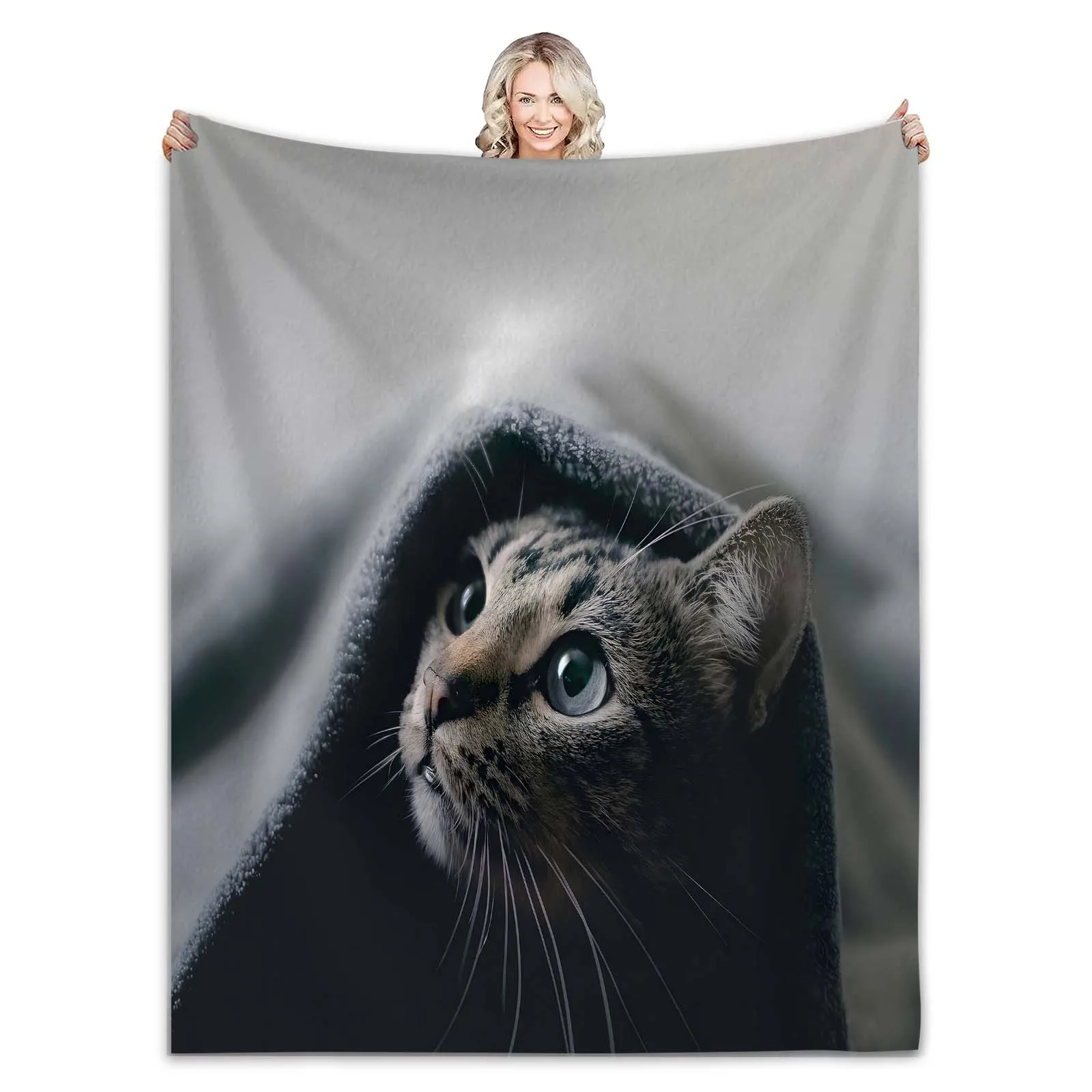 

Animals Cat Flannel Blanket Soft Warm Winter Throw Blanket for Kids and Adults For Bed Sofa Birthday Gift