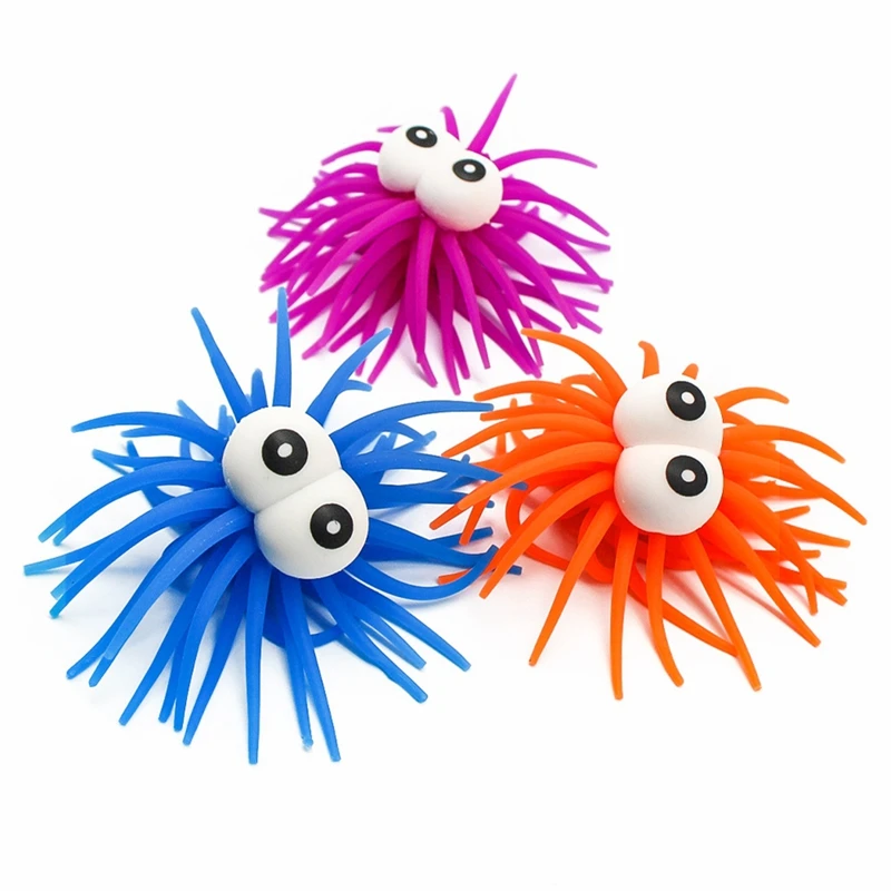 

Funny Eye Yo-Yo Glowing Sea Urchin Fur Ball Decompression Toy Easter Egg Stuffing