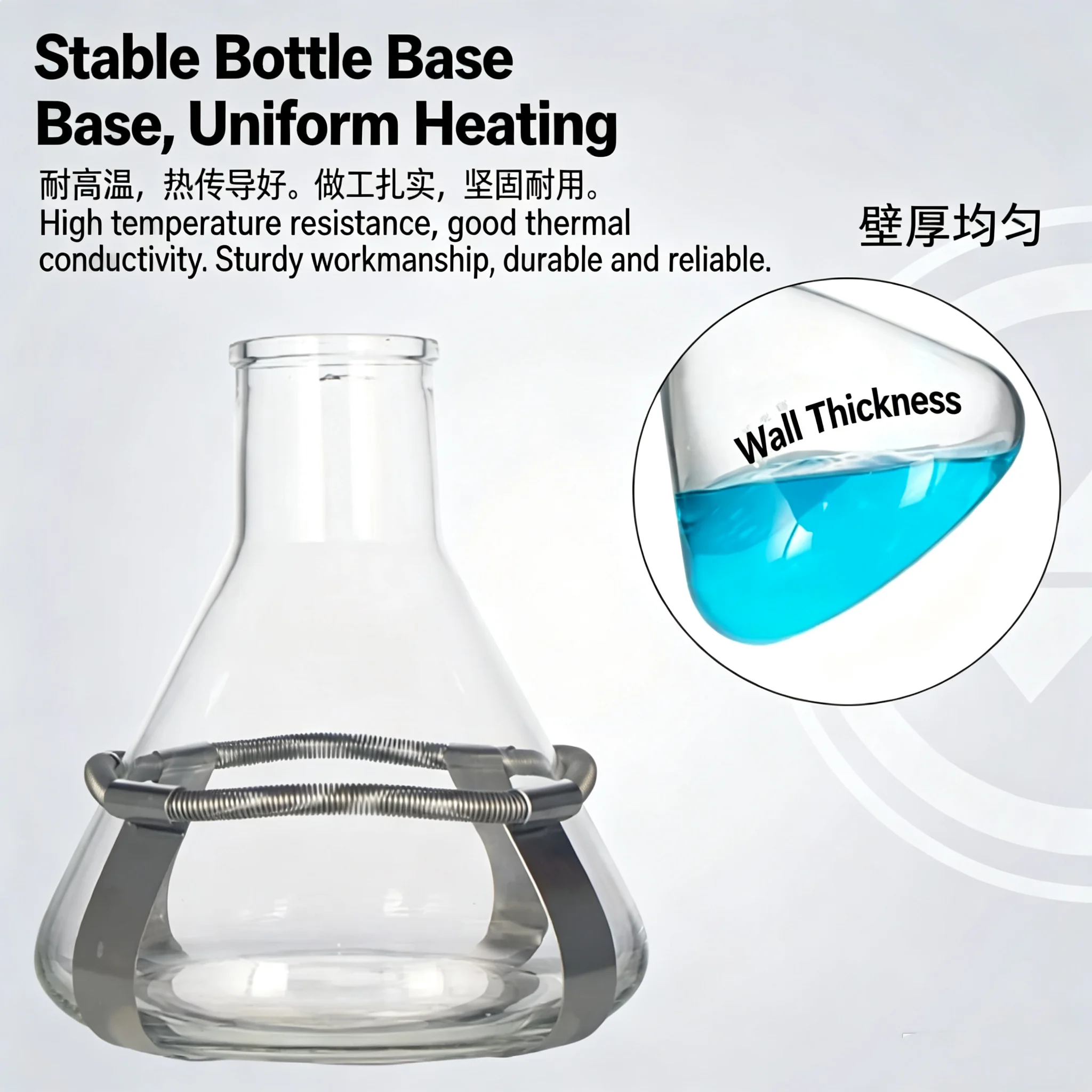 2.8L large-mouth Erlenmeyer flask shaking bottle 2800ml Erlenmeyer flask with baffle culture bottle
