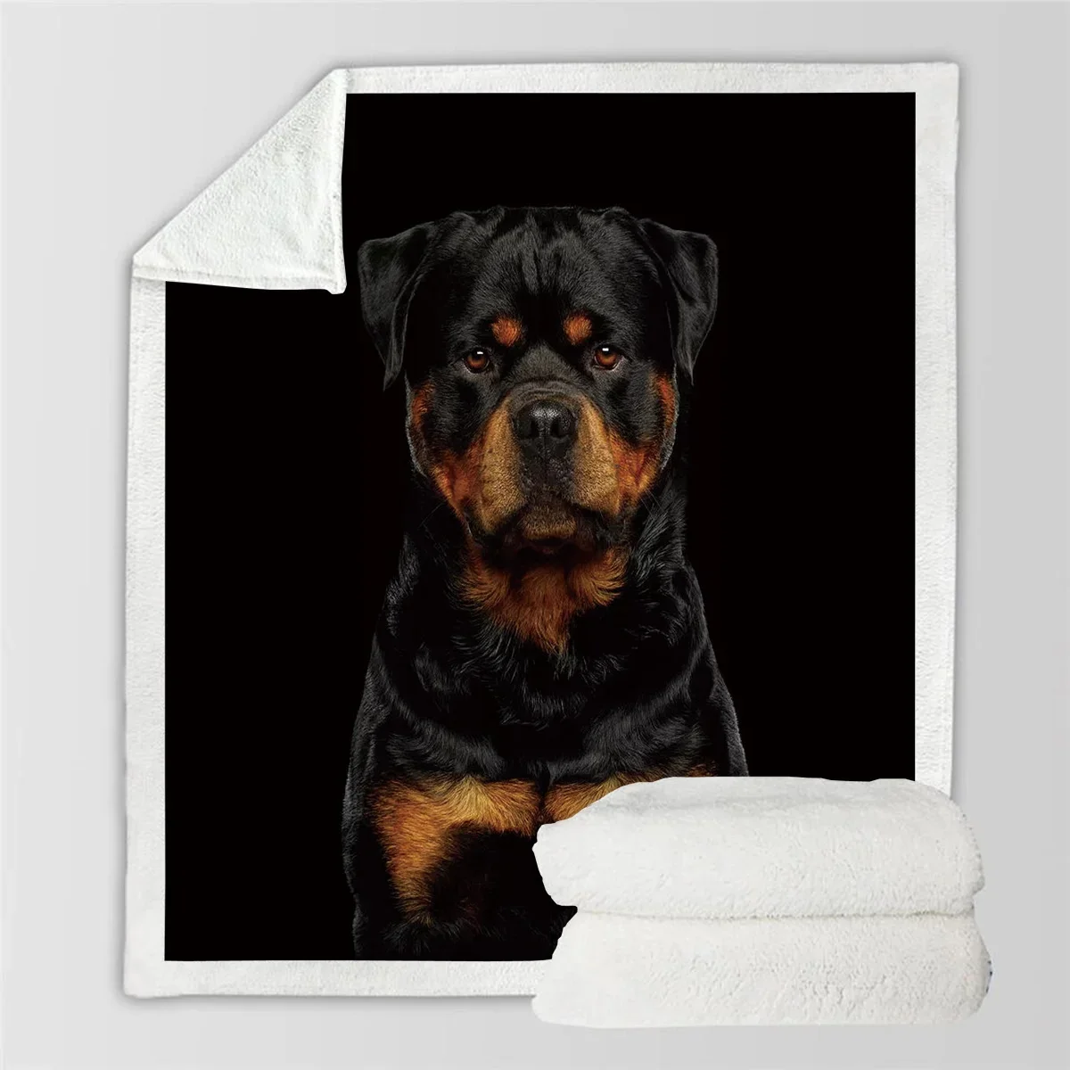 Sofa Bed Blanket Super Soft Warm Rottweiler Dog Funny 3D Print Blankest Cover Fleece Throw Blanket