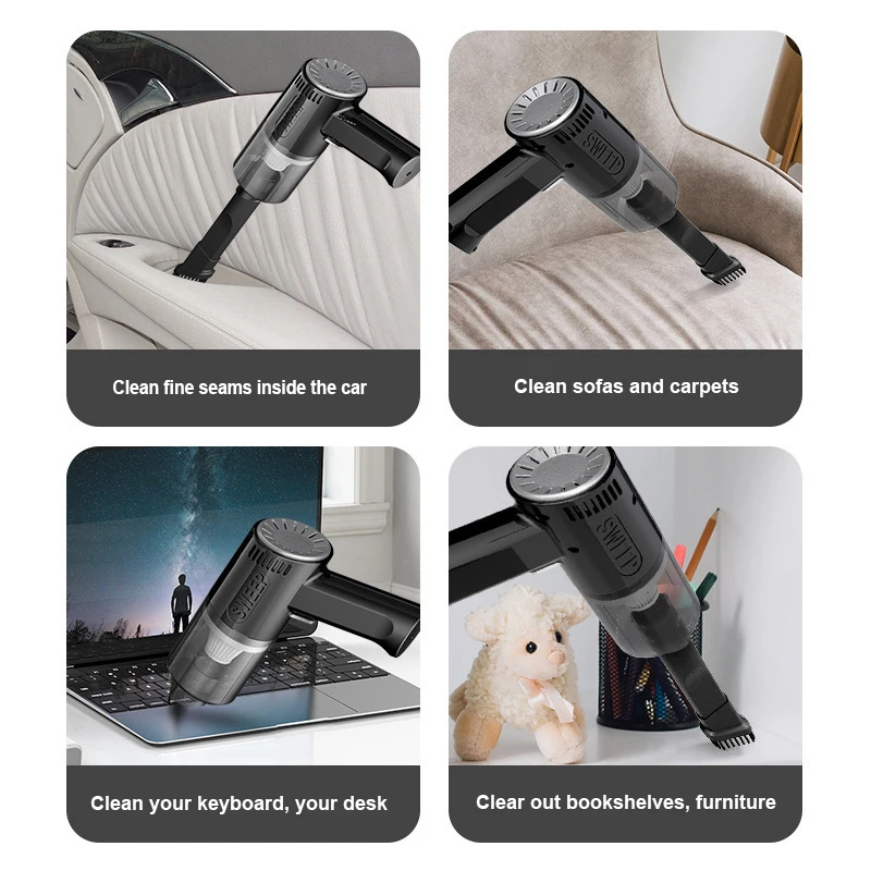 Wireless Car Vacuum Cleaner High-Power Cleaner Cordless 120W Handheld Vacuum Home Car Dual Use Dry and Wet Mini Vacuum Cleaner
