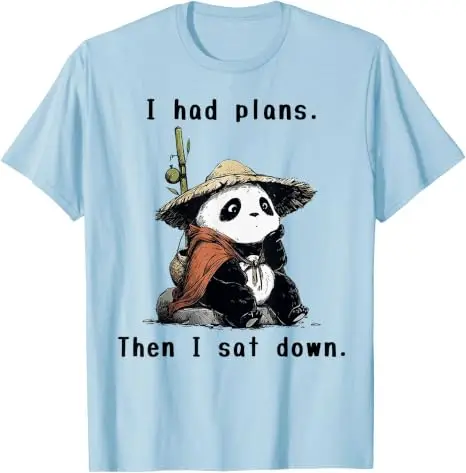 Ich hatte Pläne, dann setzte ich mich hin - Lazy Panda T-Shirt Y2k Niedlicher Lazy Panda Humor Süße Asiatische Ästhetik Kleidung Grafik-Schriftzug T-Shirt Geschenke – Detail 11
