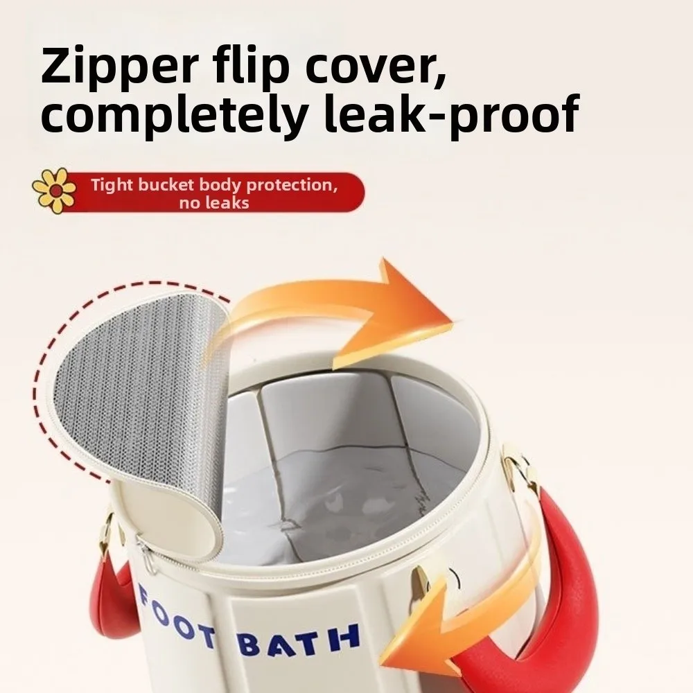 

Милая утолщенная складная ванночка для ног с мультяшным дизайном, выше уровня икр, с ручками, для сохранения тепла, для мытья ног, зимний сезон