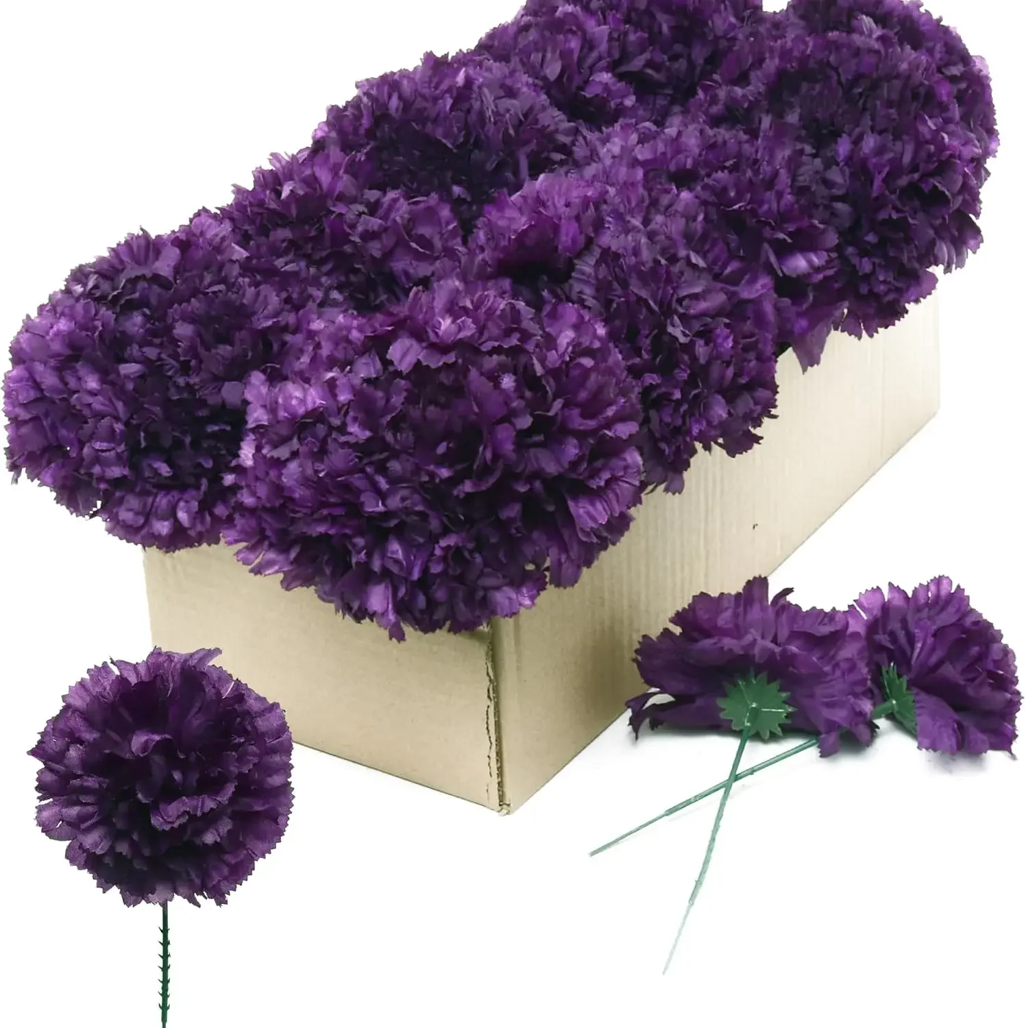 

Purple Silk Carnation Picks Artificial Flowers for Weddings Decorations 500 Count Bulk