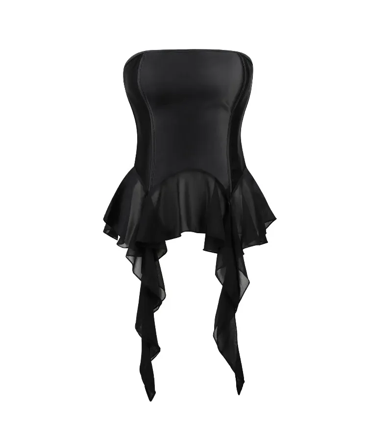 

Черный женский корсет, юбка, нижнее белье, атласные бюстье на шнуровке, топ, сексуальное нижнее белье, корсетное платье