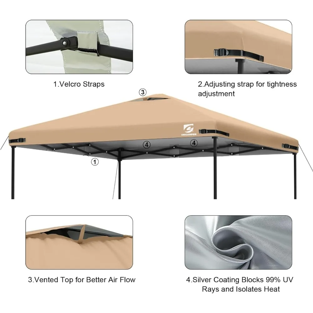 10X10 Pop-Up Luifel Vervangende Bovenklep Met Ventilatieopening Voor Rechte Pijpen Luifel Tent, Waterdicht Voor Buitentuin Patio