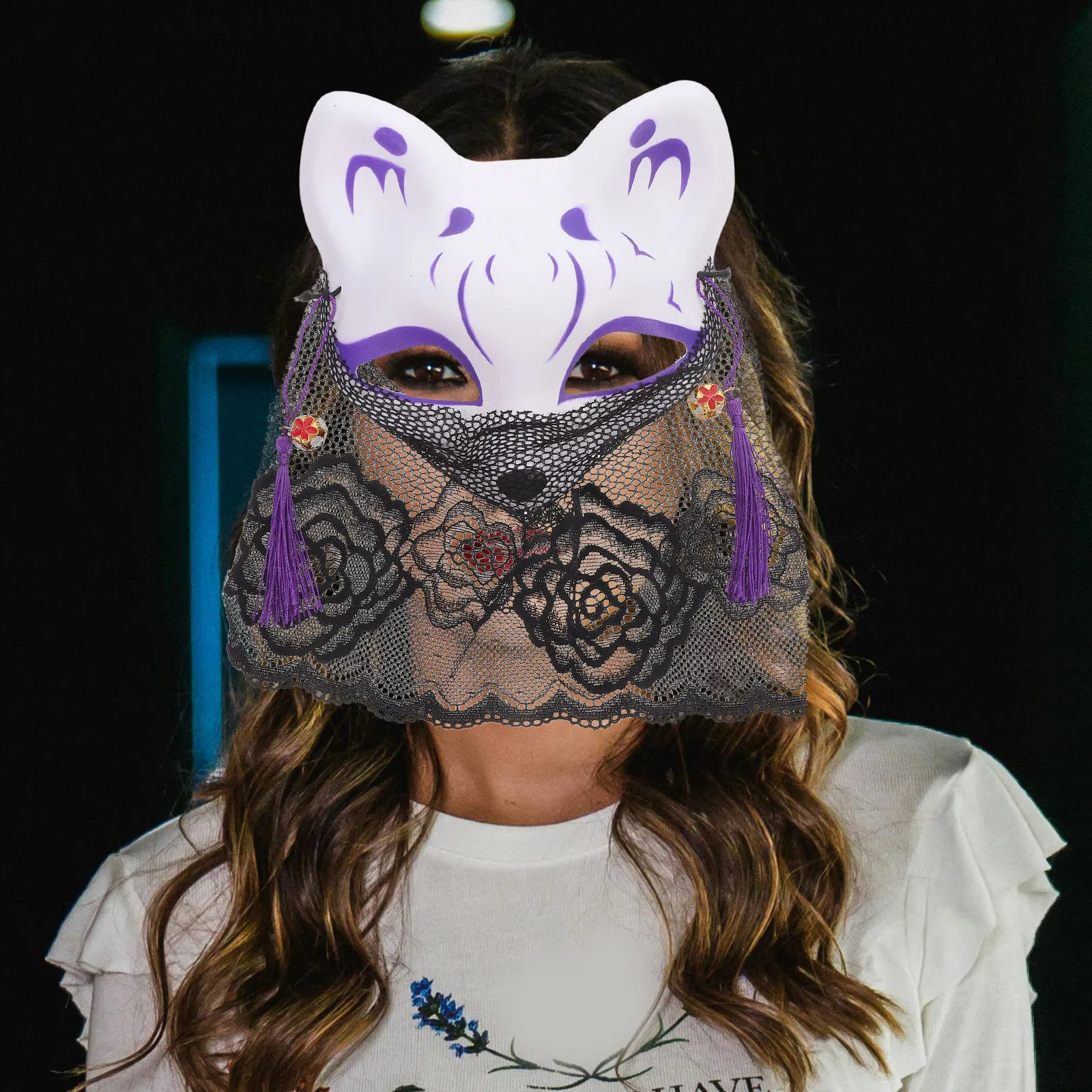 

Half Face Fox Mask Halloween Masks Fancy Style Cartoon Costume Party Cosplay Masquerade for Women and