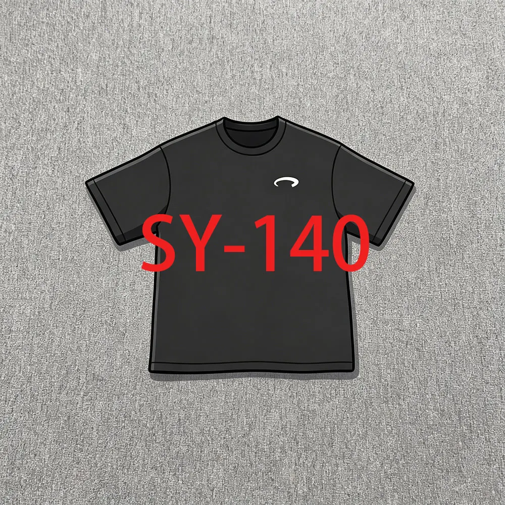 

SY-140 Men's Cotton Short Sleeve Tee Jogger T-shirt Summer Tracksuit Top Jersey TEE-BLACK/WHITE