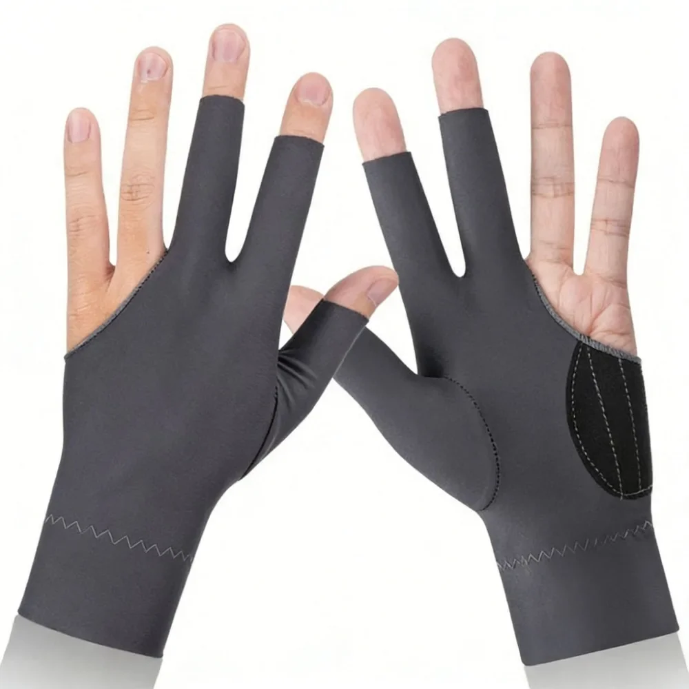 Smooth Soft Open‑Finger Billiard Glove, Lightweight Breathable Snooker Pool Training Glove for Amateur Players Daily Practice