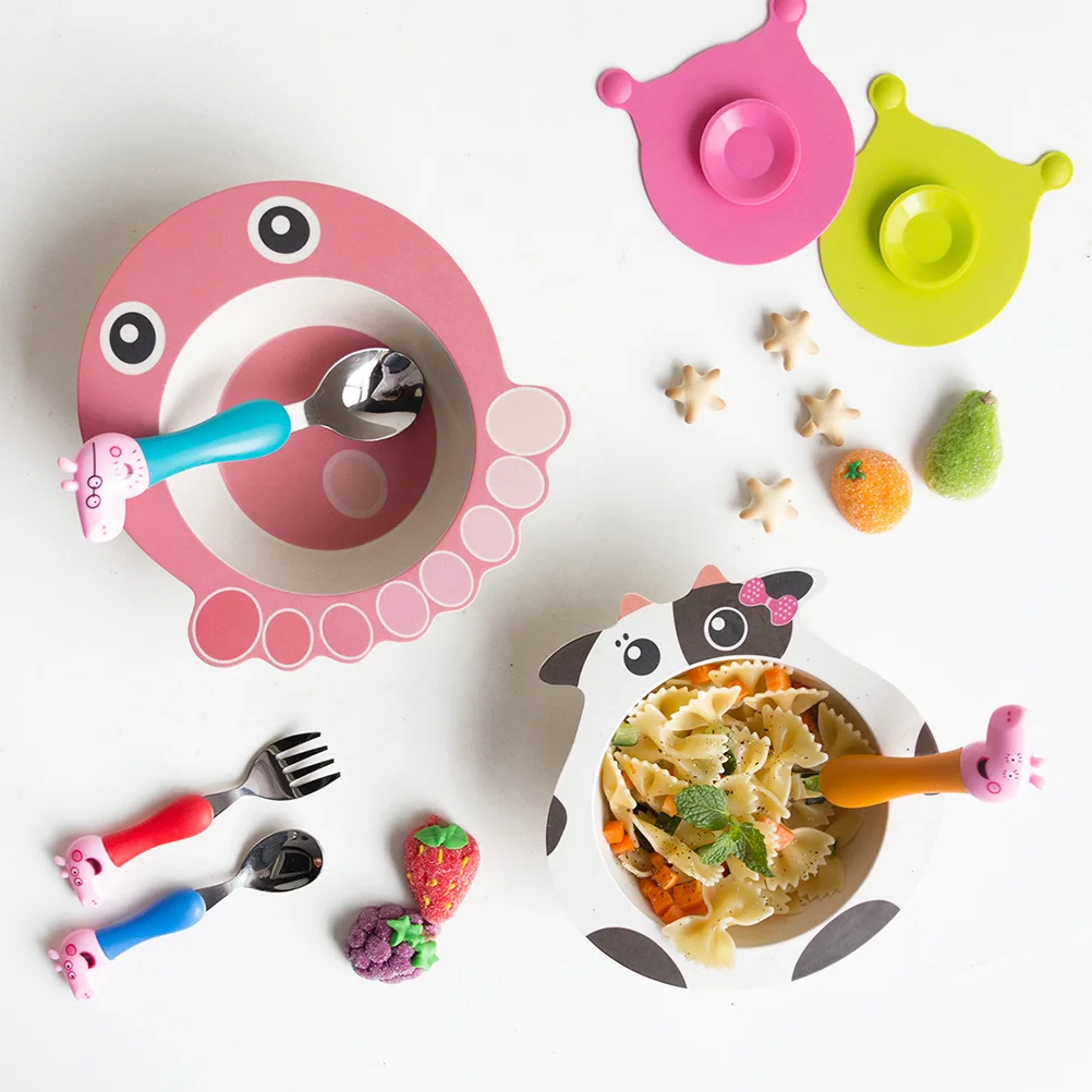 

Детская миска из бамбукового волокна в виде осьминога, экологически чистая небьющаяся детская посуда, тарелки для пикника, посуда для кормления для малышей