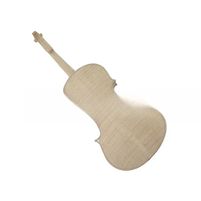 High-grade pattern white billet violin work in progress with ebony accessories