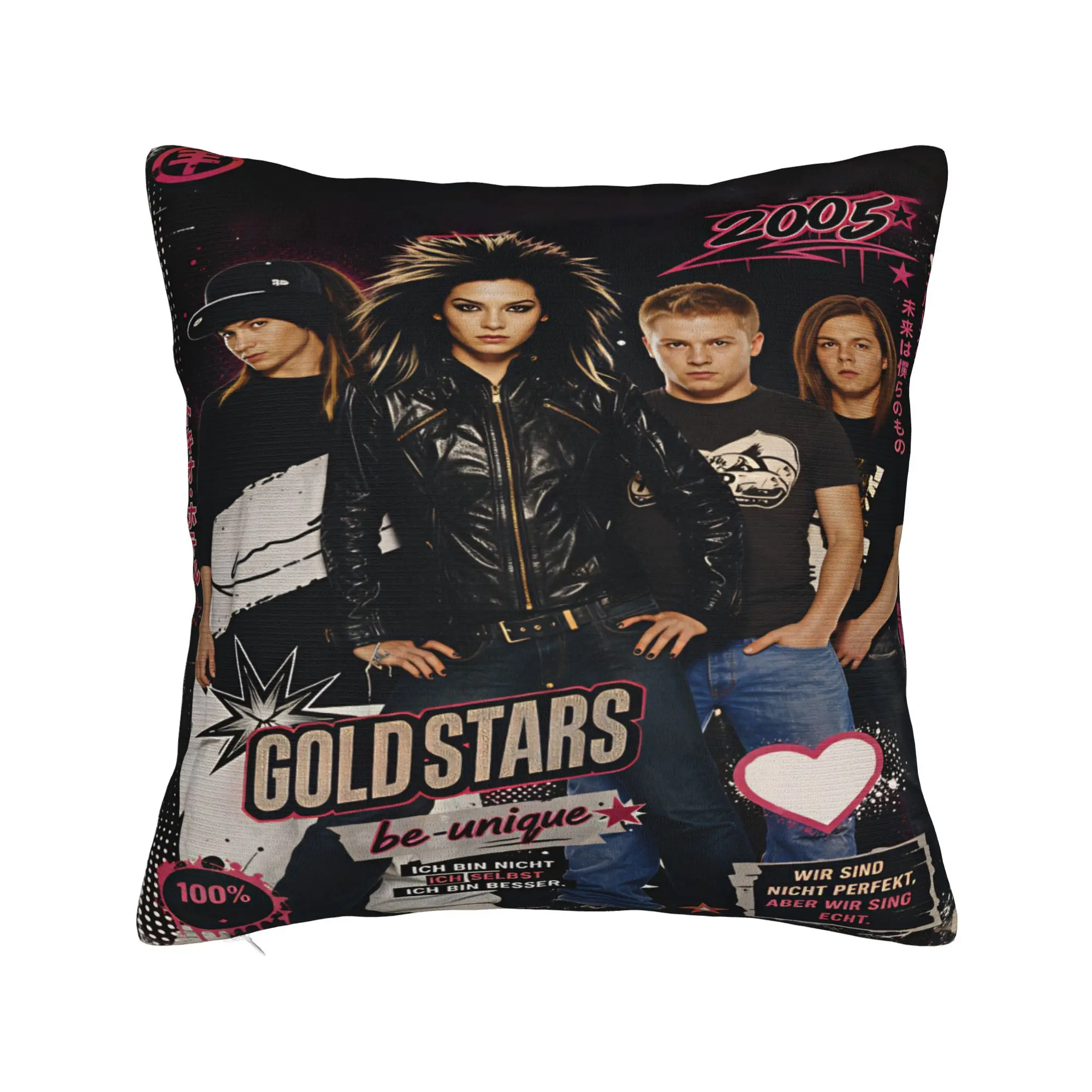 Tokio Hotel Bill Tom Kaulitz  Pillow Cover  Cute Funny Pillow Case For Chair Sofa Home Decor Soft Pillowcases Birthday Present