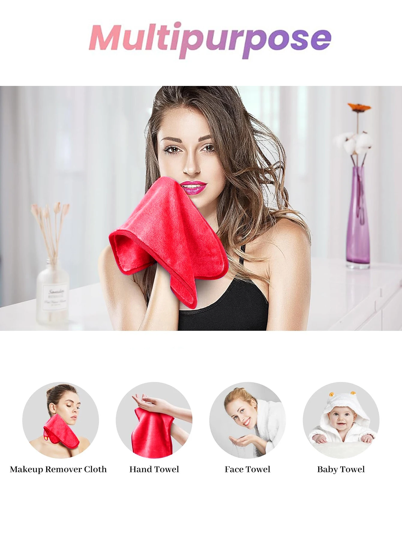 Ensemble de sacs à cosmétiques Rose rouge 17-20-25 pièces, outils cosmétiques multifonctionnels, adaptés à tous les Types de peau