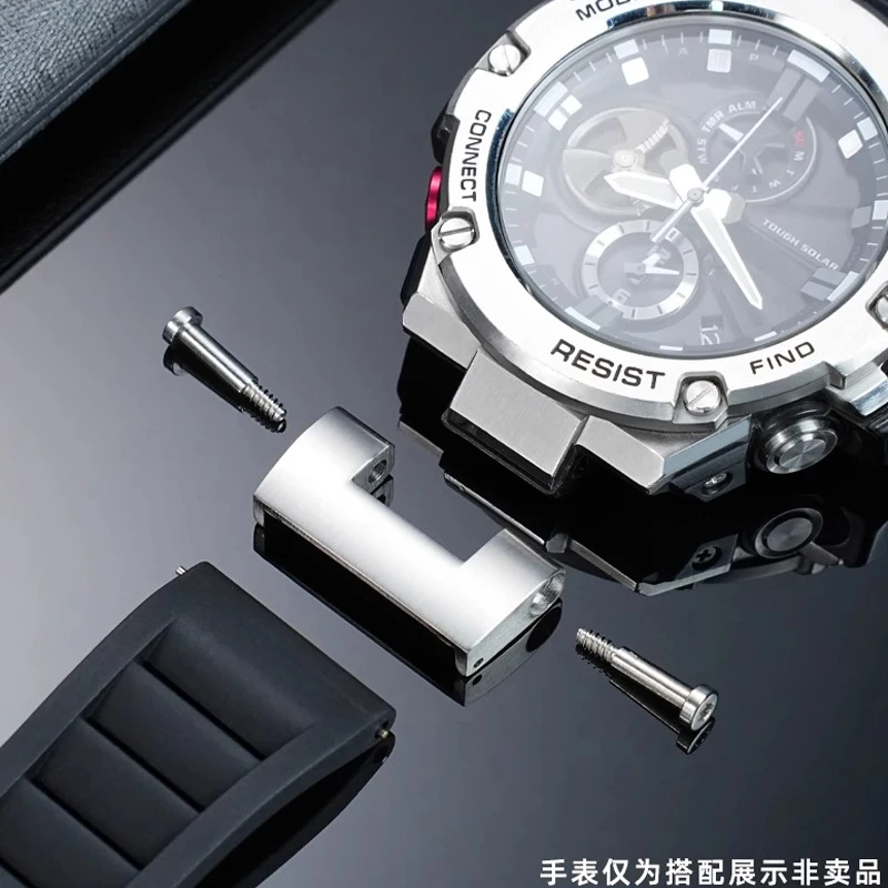 حزام معدني موصل الملحقات ل كاسيو GST-B100/210/W300/S100/1110 سلسلة الفولاذ المقاوم للصدأ حزام الساعات محول لحزام 22 مللي متر