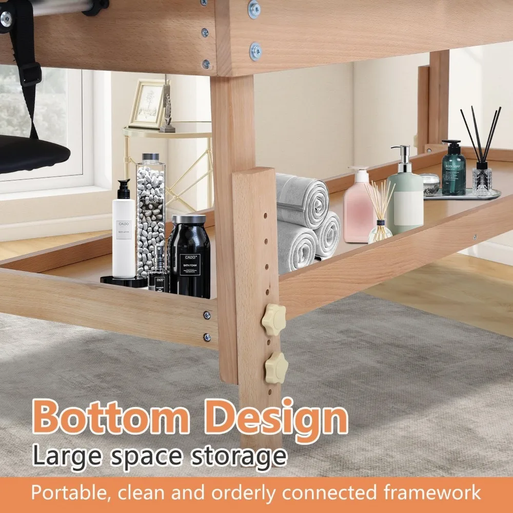 طاولة تدليك بإطار معدني سرير تدليك ثابت 74 بوصة طول 28 بوصة عرض 2.5 بوصة THK طبقة رغوة الذاكرة العلاج الطبيعي الثابت