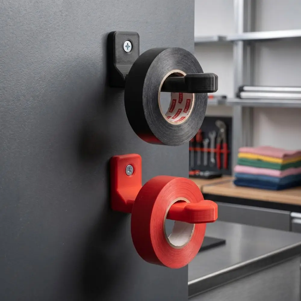 2PCS Multipurpose 3D Printing Wall Mounted Tape Racks Plastic Rustproof Tape Stable Holders Heavy Duty Tape Storage Rack Kitchen