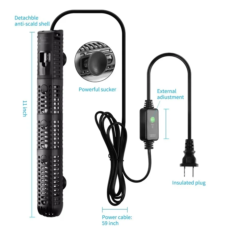 Automatic stop fish tank adjustable heating rod aquarium accessories heater