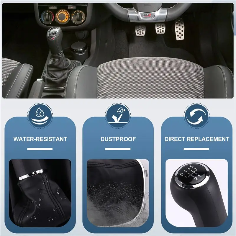 Car Gear Shift Knob With 5 Speed Manual Transmission For Opel Vauxhall Corsa D Hatchback Van 009140093 Boot