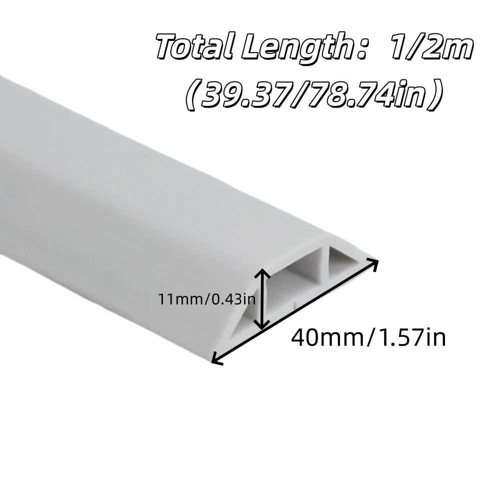 1pc 1/2m Floor Cable Protection Cover Floor Cable Cover Rubber Trunking Soft PVC Cable Protectors