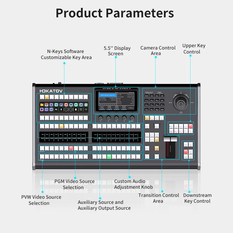 JJTS Advanced Panel Video Switcher Multifunctional Panel Professional Audio Radio Tv Broadcast Equipment