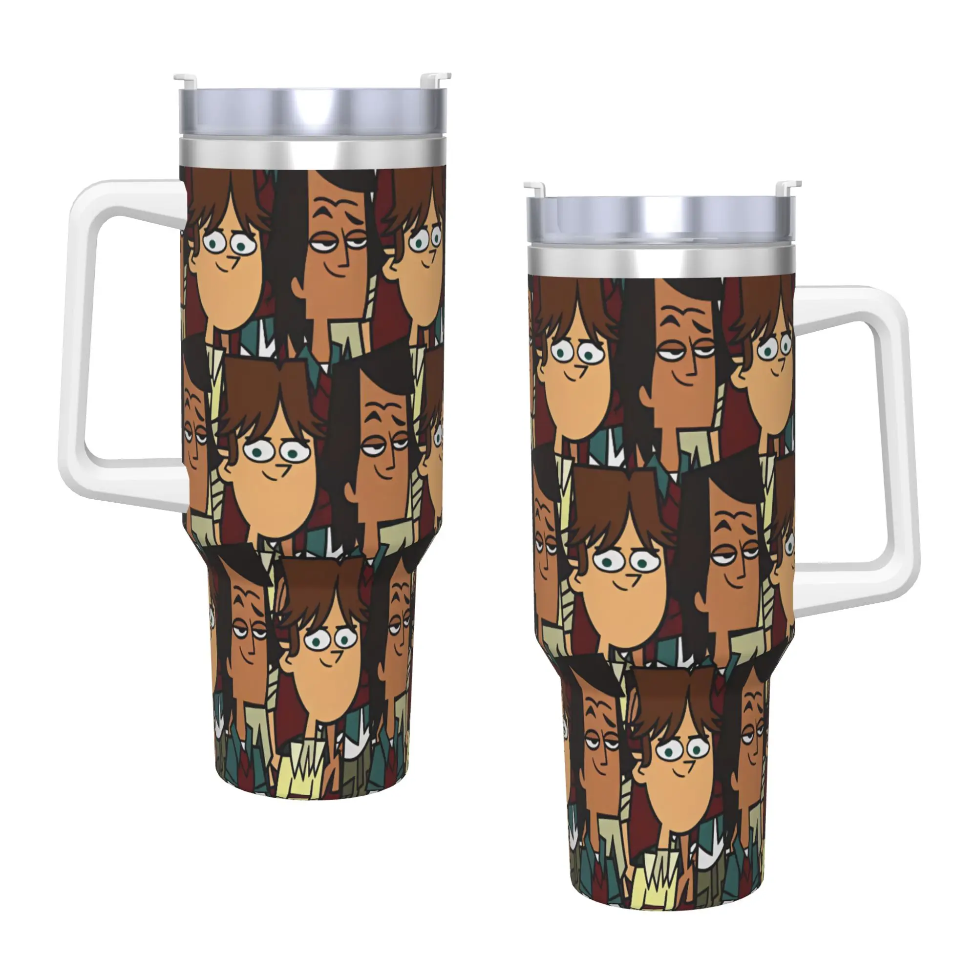 Totals Dramas Characters Stainless Steel Tumbler  Travelist Coffee Mug With Straws and Lid 40oz Mugs Cup Cold Drink Water Bottle