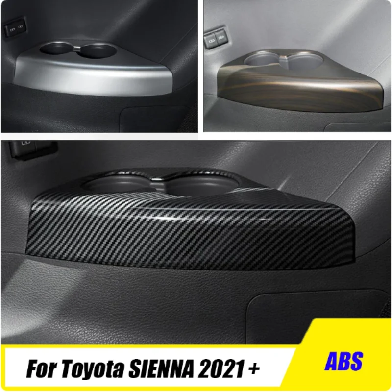 

For Toyota Sienna 2021 2022 2023 Third Row Seat Water Cup Cover Car Interior Accessories Rear Cups Holder Trim Decoration 2PCS