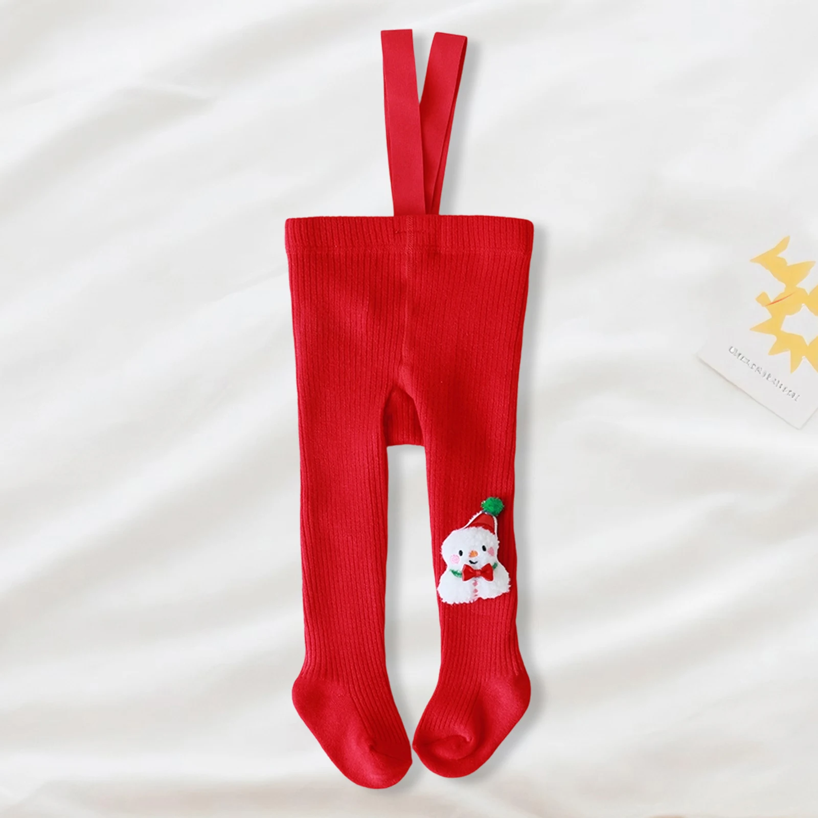 Infant Baby Girls Christmas Suspender Leggings Versatile Spring Autumn Full Length Elastic Tights Pantyhose Socks