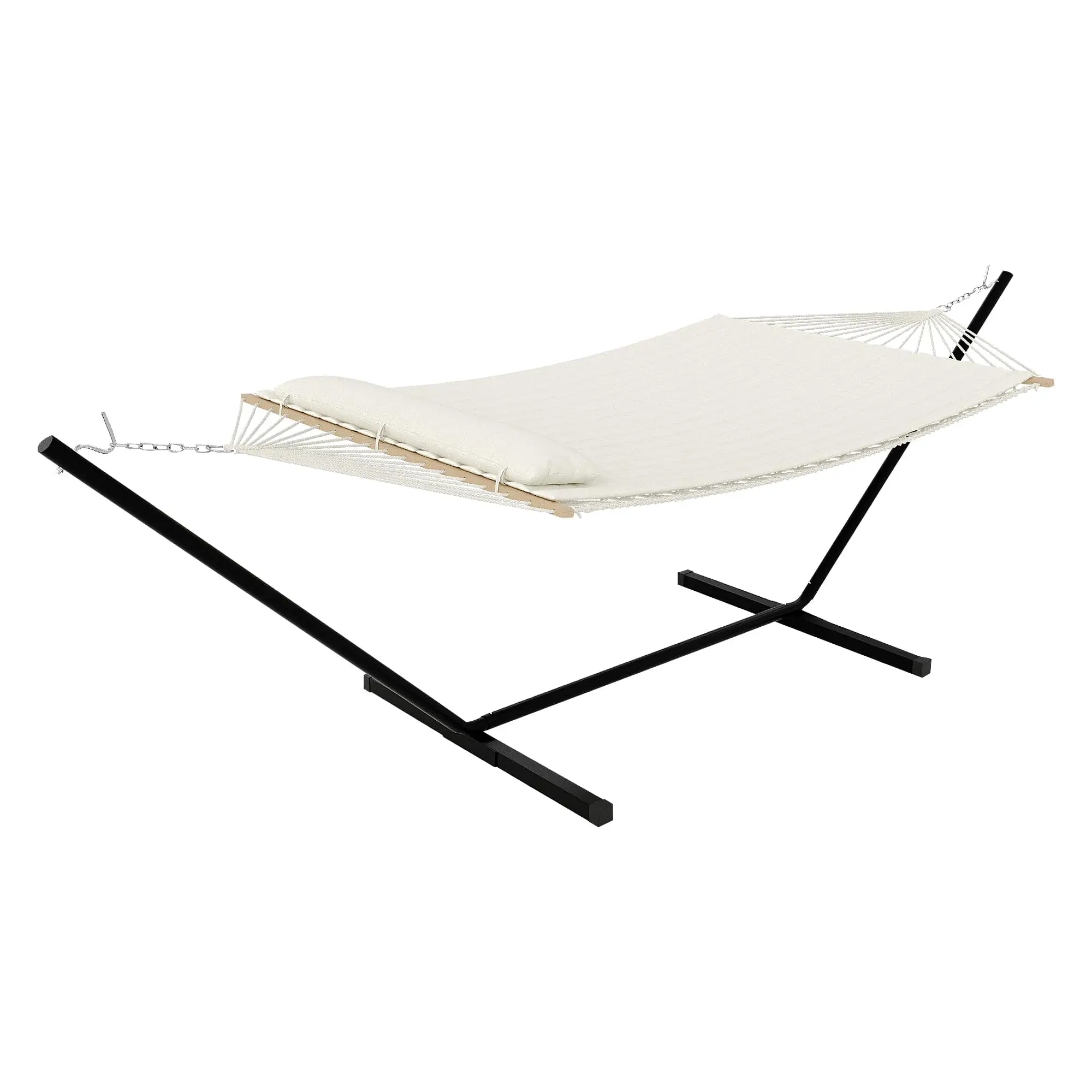 

Двухместный уличный гамак, портативный, усиленный, с подставкой и балансировочными веревками для патио, двора, сада, пляжа