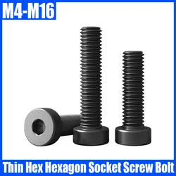 1/5PCS M4 M5 M6 M8 M10 M12 M14 M16 Grade 12.9 Black Hex Hexagon Socket Thin Low Short Profile Head Allen Cap Screw Bolt