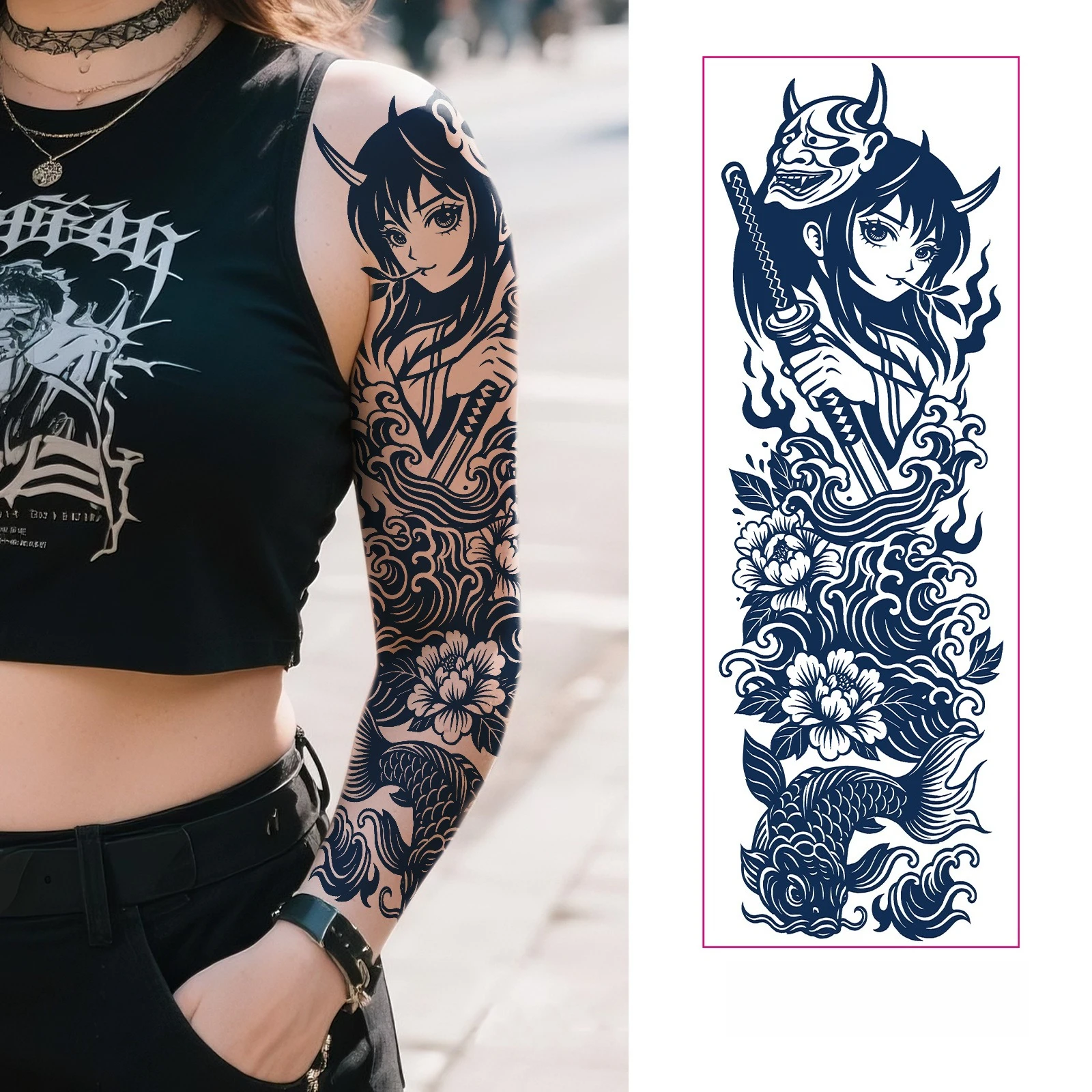 

Темный травяной сок, татуировки с длинными рукавами, водонепроницаемые, небликовые, полупостоянные, наклейки на руку для боди-арта