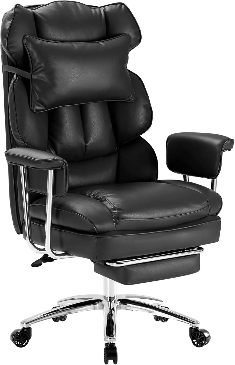 

Executive Home Office Desk Chair - Ergonomic Big Tall High Back with Footrest & Lumbar Support, Reclining Height Adjustable