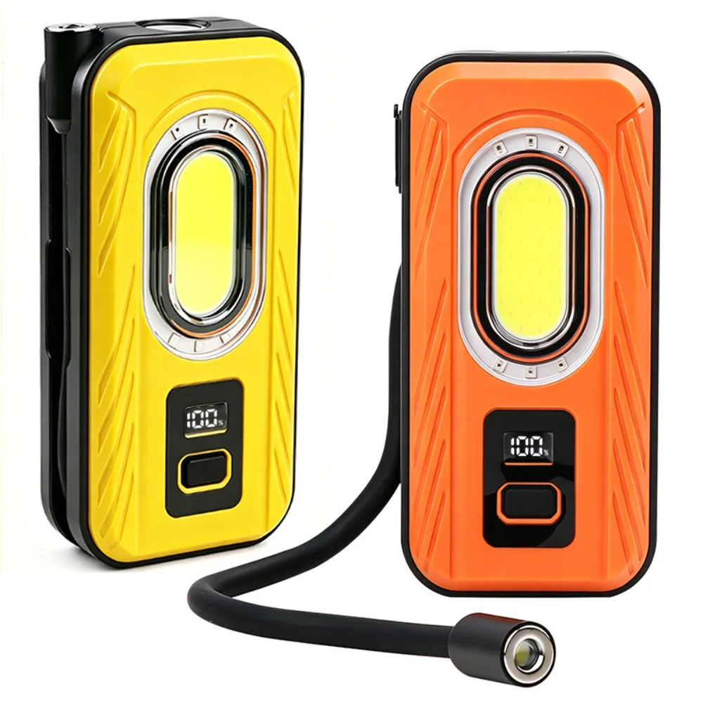 New Portable Outdoor COB Work Flashlight Multifunctional Magnetic Flexible Hose 360° Adjustable Maintenance Torch for Emergency