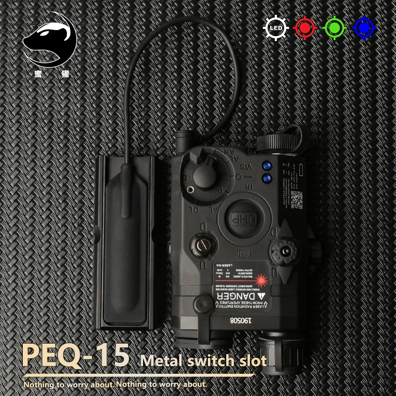 

Tactics PEQ IR Fill Light Red Green Blue Dot PEQ15 Airsoft PEQ Strobe White LED Hunting Scout Light metal Switch Fixed Mount