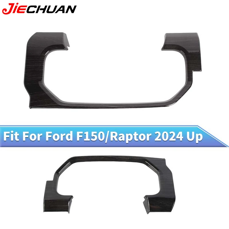 

JIECHUAN ABS Black Wood Grain Car Dashboard Decorative Panel Trim Stickers Fit For Ford Raptor F150 2024 Up,Interior Accessories
