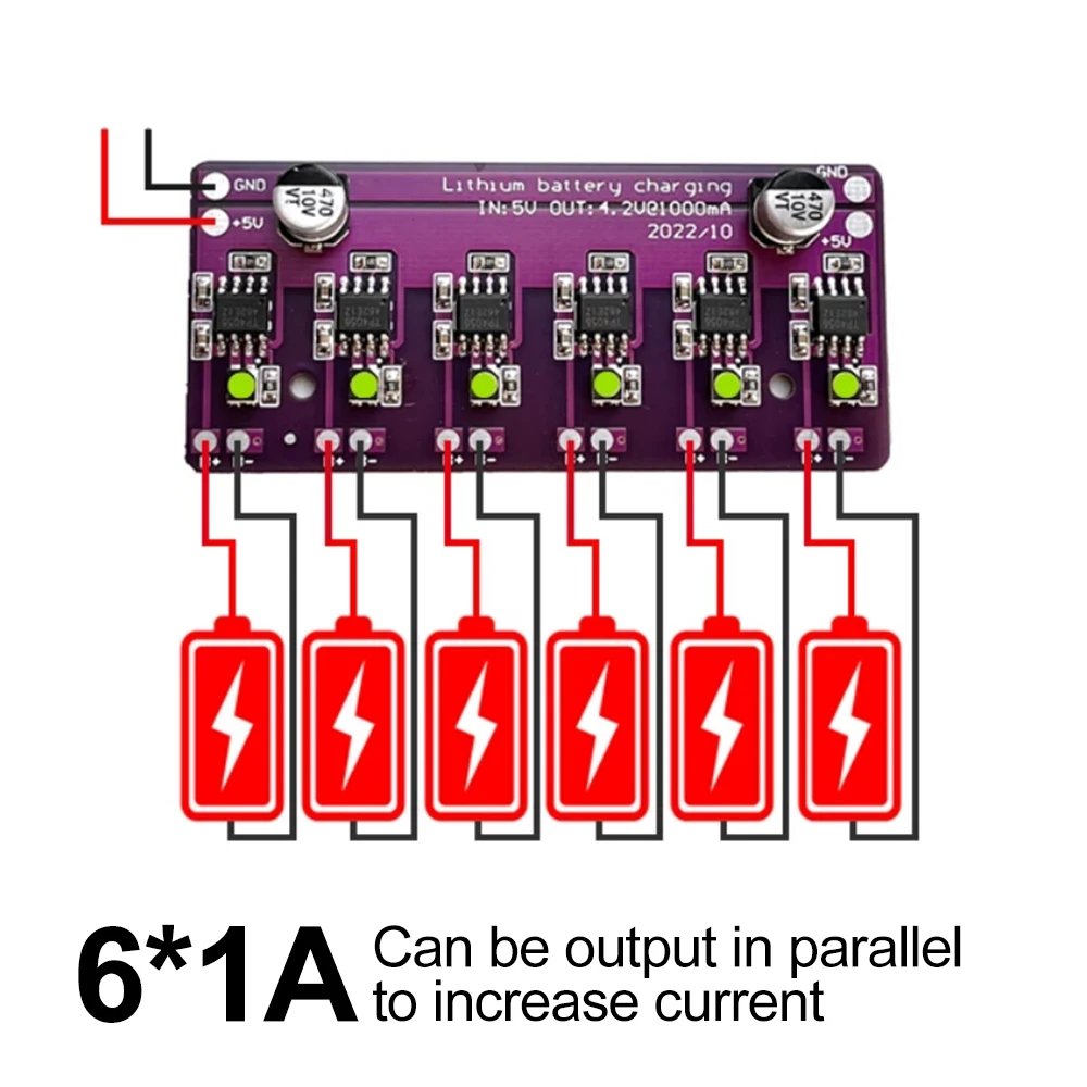 Diymore 6 in1charging moduł płytka obwodu drukowanego ładowarka 5V wejście do 18650 4.2V bateria litowa akcesoria 10PCS