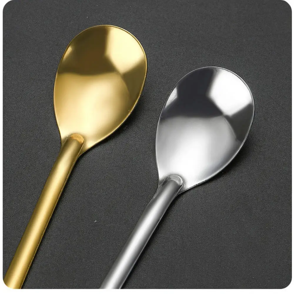Modern Stainless Steel Spoon Smooth Finishing Scoop For Dessert Coffee Tea Mixing Kitchen Dining Accessories