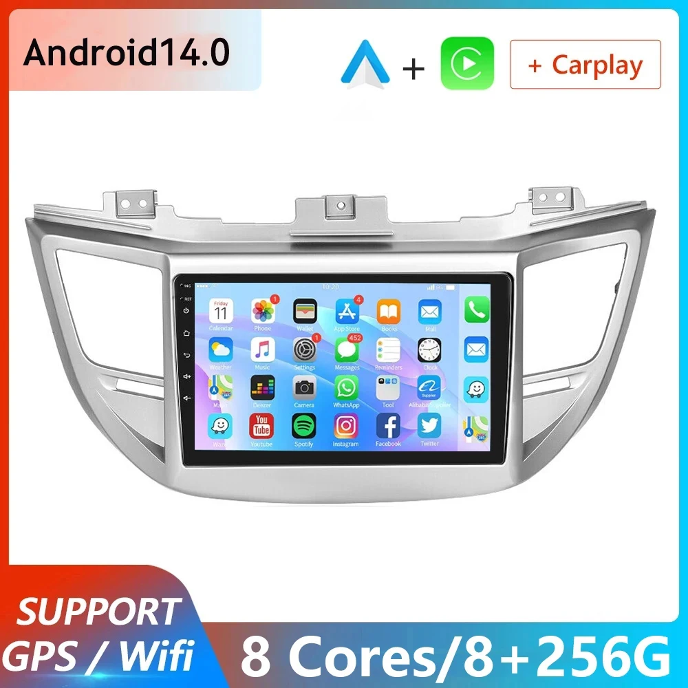 

Android 14.0 Car Radio Multimedia Carplay For Hyundai Tucson 3 2015 2016- 2018 4G Wifi GPS BT Autoradio Stereo No 2din 2 din dvd