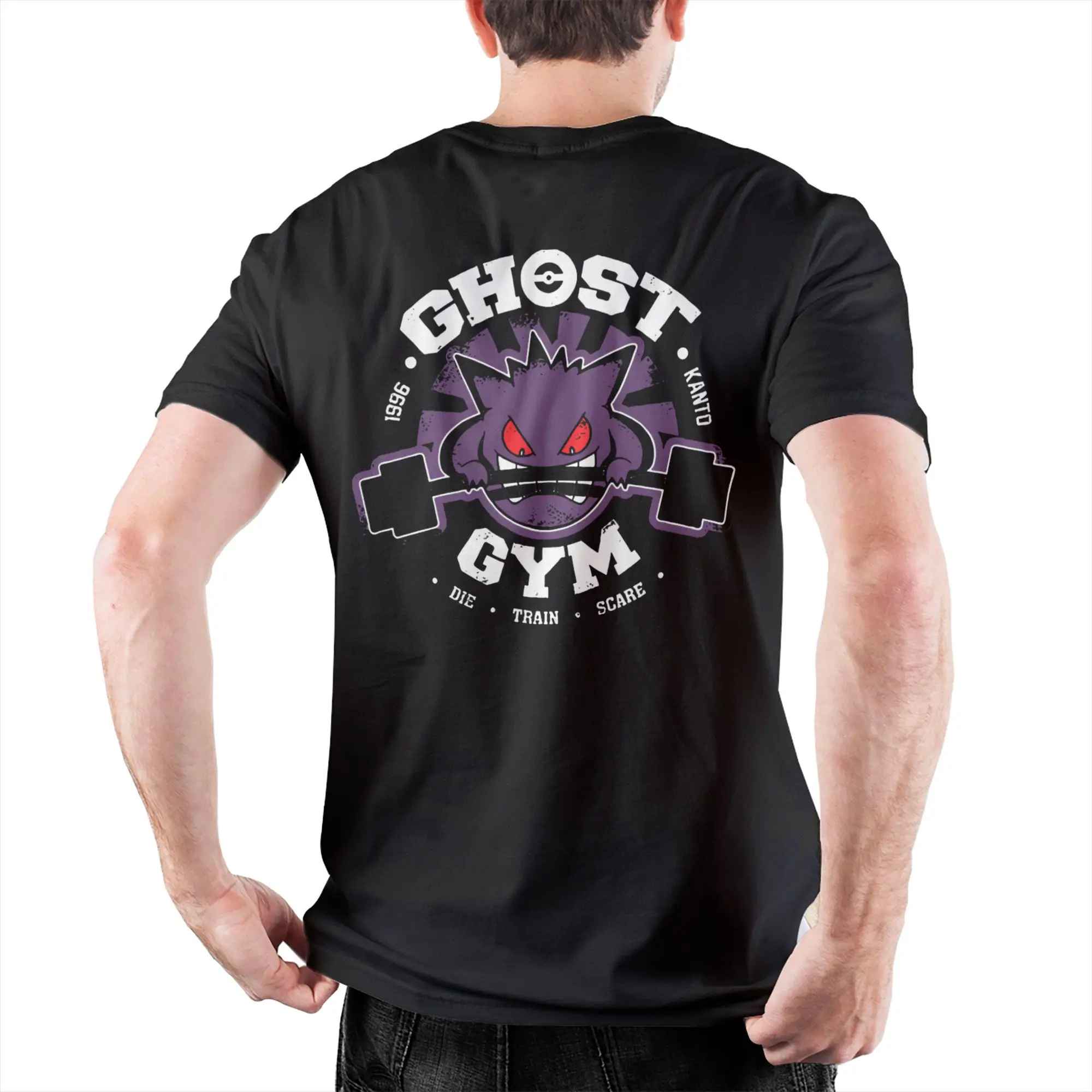 

Print Ghost Gym T Shirt Men's Cotton Short Sleeve Gengar Kaiju Japan Style Pokemoned O-neck Summer Top Tee