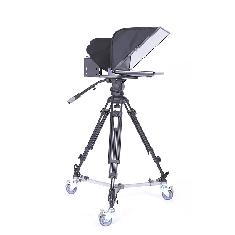 

24 inch, professional camera teleprompter, broadcast grade folding portable integrated prompt teleprompter