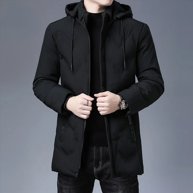 

Down Jacket Men Autumn and Winter s Clothes Clothing Male Warm Hooded Coat Tide for Jaquetas FCY