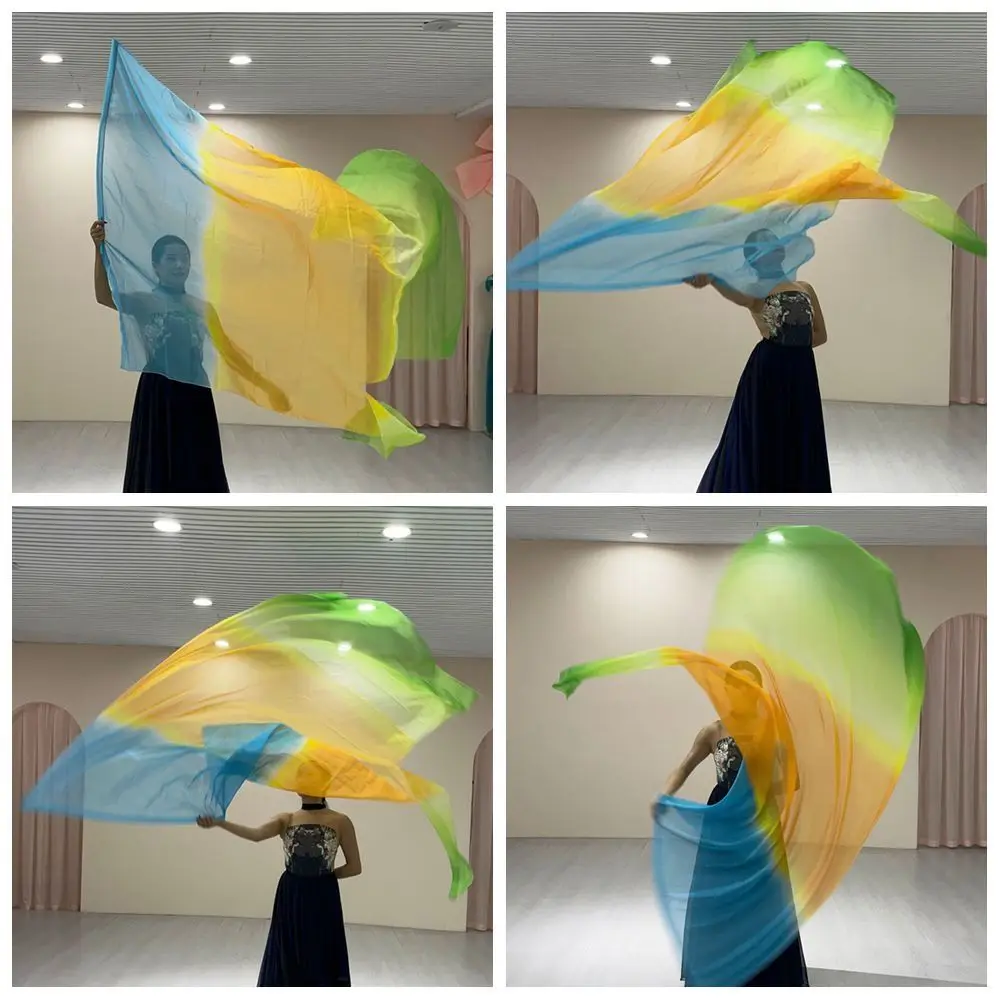 with Telescopic Sticks Belly Dance Accessories Props Scalable Rods Multicolor Semi-circular Flags Lightweight Dance Party