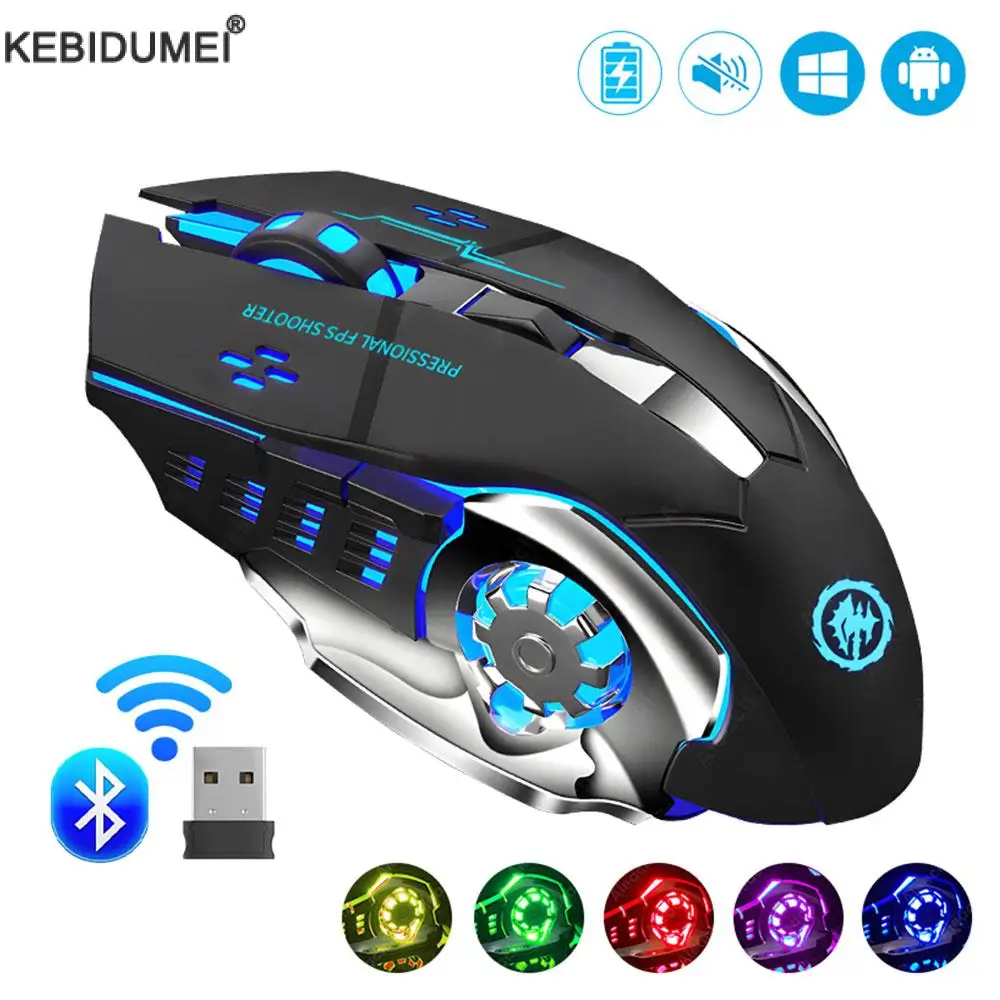 Wiederaufladbare Drahtlose Maus Gaming Computer Stille Bluetooth Maus USB Mechanische E-Sport Hintergrundbeleuchtung PC Gamer Maus Für Computer