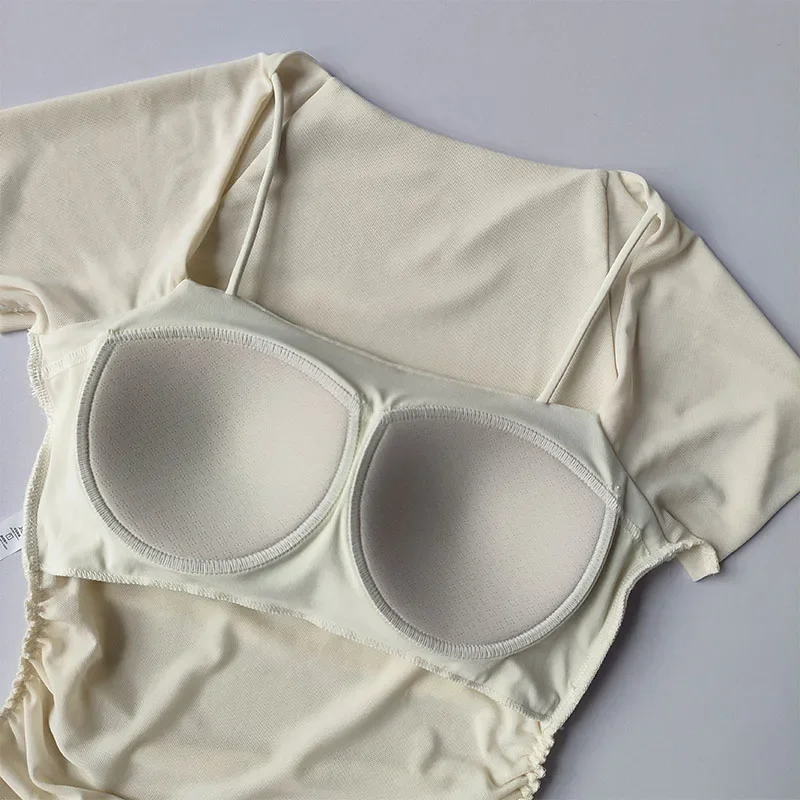 فستان يوجا صيفي جديد مكون من قطعتين، وسادة صدر ثابتة، شبكة رياضية بأكمام قصيرة، ملابس رياضية للجري واللياقة البدنية #2