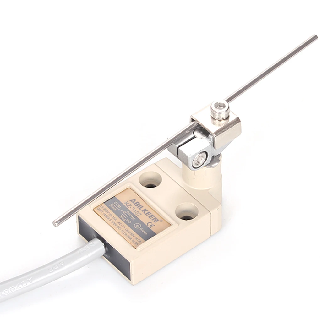 ABILKEEN KZ-3107 Adjustable Length Rotary Rod Type Limit Travel Switch 10A 250VAC 1NO+1NC Momentary Limit Switch IP67 Waterproof