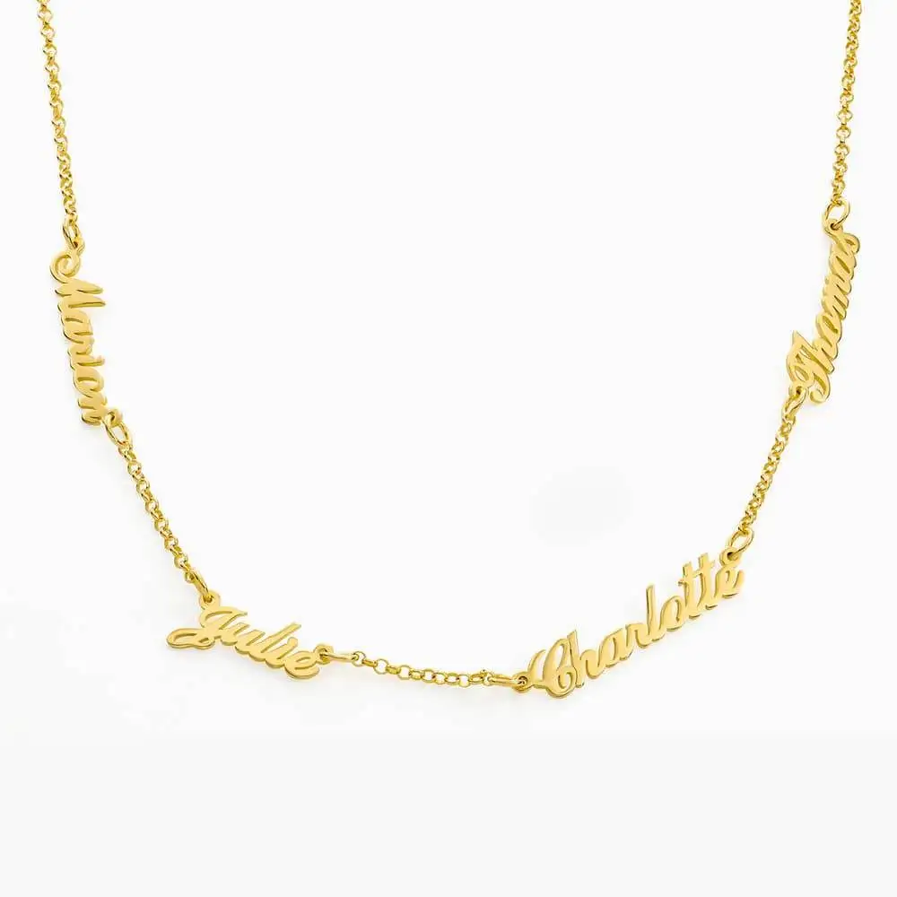 Lemegeton collar personalizado, collar personalizado acero inoxidable, collar personalizado con múltiples nombres para mujer, joyería personalizada con nombre de familia, gargantilla de acero inoxidable