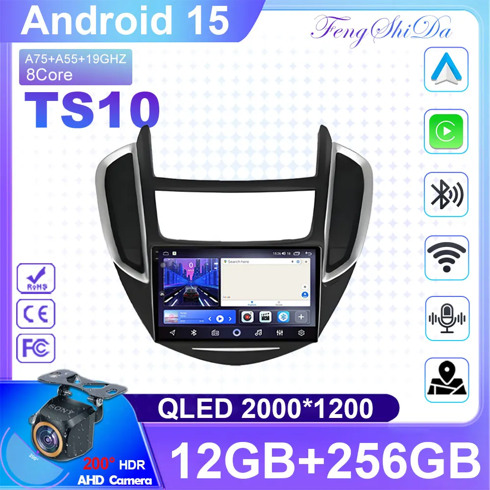 Android 15 For Chevroet Tracker 3 TRAX 2013 2014 2015 Multimedia Car Player Radio GPS Video Navigation Carplay Auto Screen