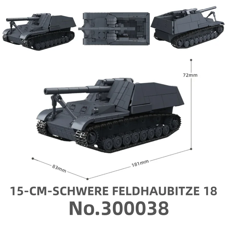 QuanGuan 100332 60 cm Flak Sw-36 & 8,8 cm Flak 37 Schwere Panzer Montiertes Ornament-Spielzeug MOC Puzzle Sammlermodell Geburtstagsgeschenk – Detail 38