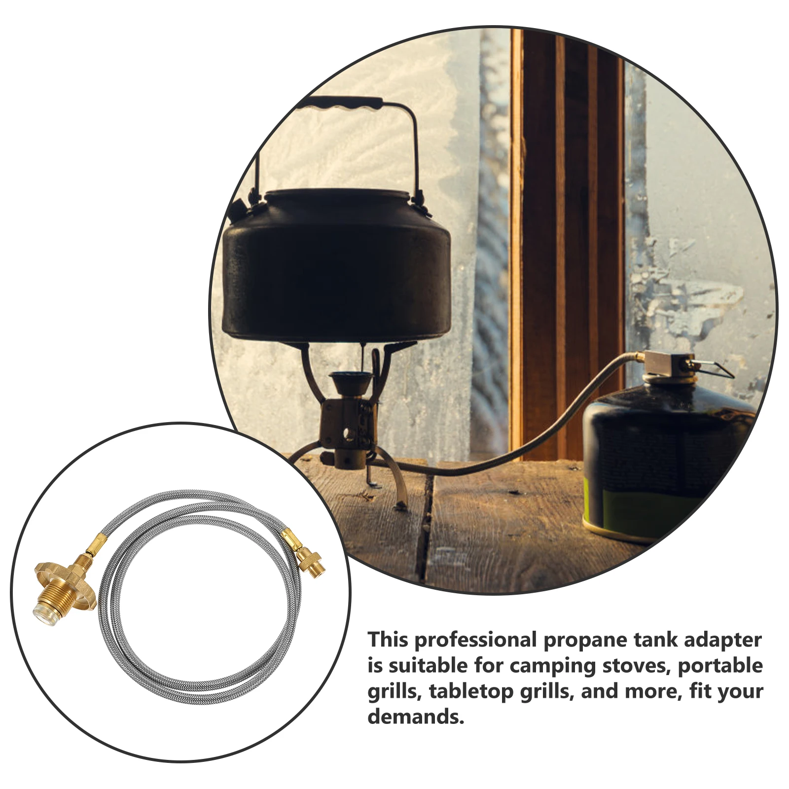 

Propane Hose Extension 1M Stainless Steel Propane Adapter For 1Lb To 20Lb Tank Camping Grill Outdoor Picnic Use