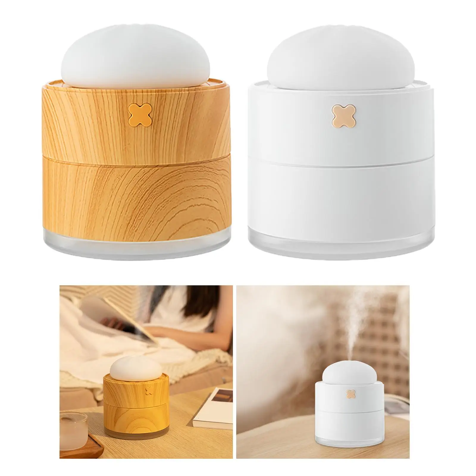 자동차 사무실 보육원용 무소음 LED 야간 조명 미스트 메이커, USB 공기 가습기