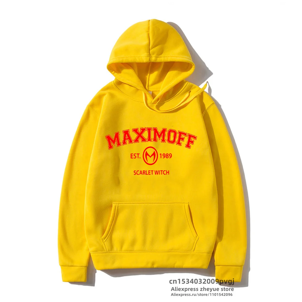 Wanda Maximoff 1989 Vintage Wandavision TV Women Atumn Winter Couple Hooded Hoodies Thick Cotton Fabric Solid Basic Sweatshirts